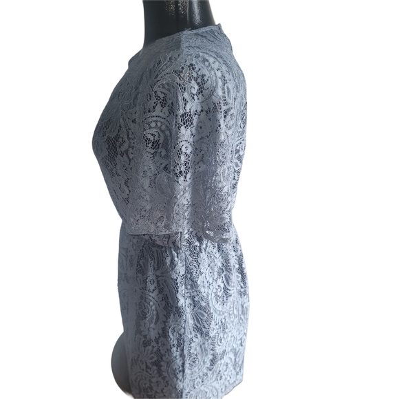 Dynamite Lace Short Sleeve Romper in Blue S - Picture 4 of 6